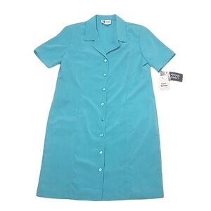 Maggie Sweet Retro Shift Shirt Dress Knee Length Short Sleeve Collared NWT MP
